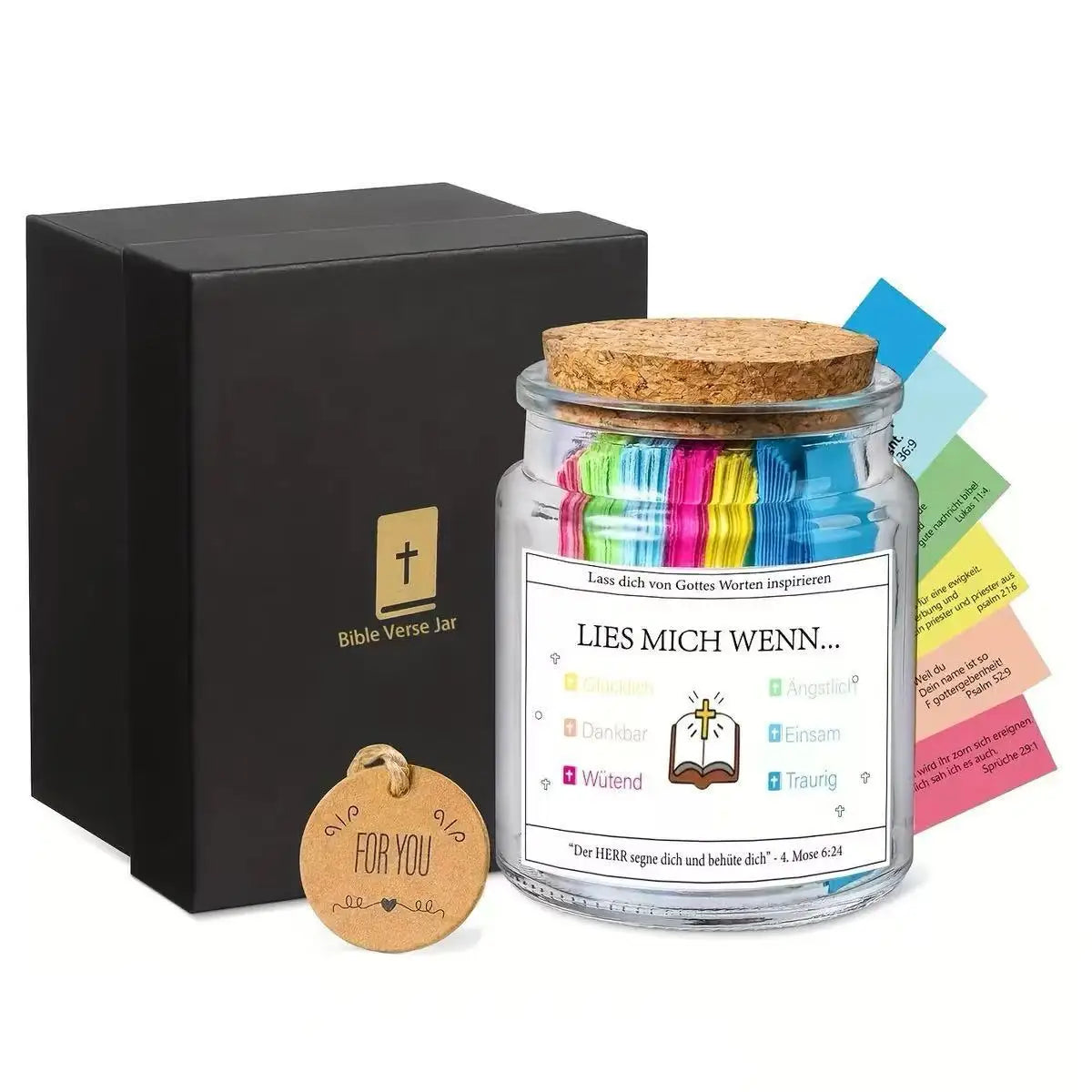(GIFTING OFFER) Handmade 90 Day Bible Verses Jar (FREE CHRISTIAN GIFT BOX)