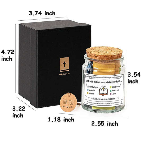 (GIFTING OFFER) Handmade 90 Day Bible Verses Jar (FREE CHRISTIAN GIFT BOX)