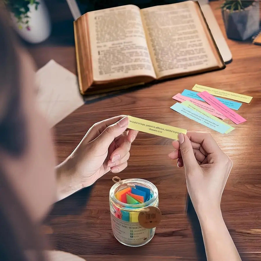 (GIFTING OFFER) Handmade 90 Day Bible Verses Jar (FREE CHRISTIAN GIFT BOX)
