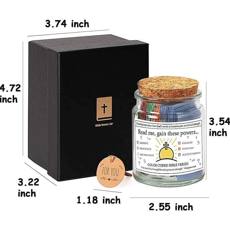 (GIFTING OFFER) Handmade 90 Day Bible Verses Jar (FREE CHRISTIAN GIFT BOX)