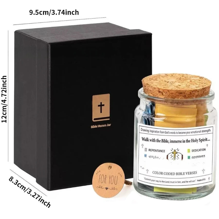 (GIFTING OFFER) Handmade 90 Day Bible Verses Jar (FREE CHRISTIAN GIFT BOX)