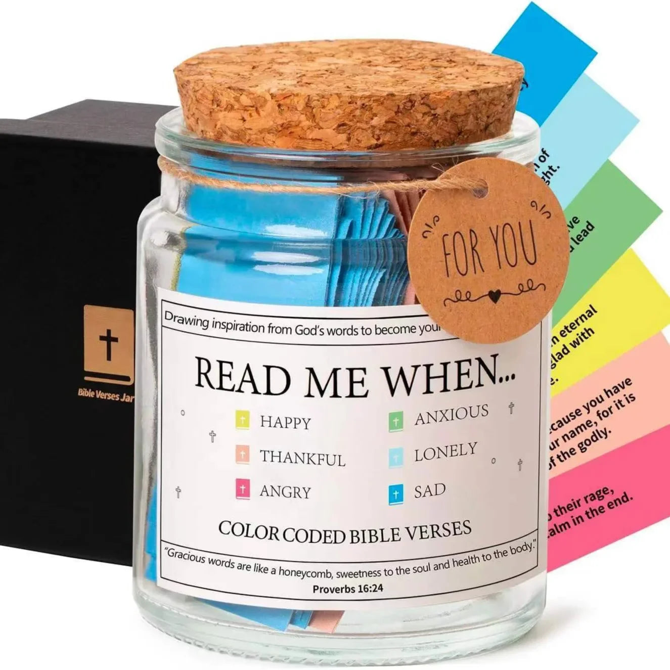 (GIFTING OFFER) Handmade 90 Day Bible Verses Jar (FREE CHRISTIAN GIFT BOX)