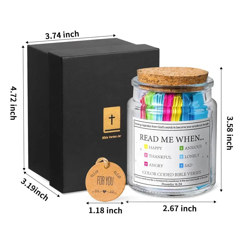 (GIFTING OFFER) Handmade 90 Day Bible Verses Jar (FREE CHRISTIAN GIFT BOX)