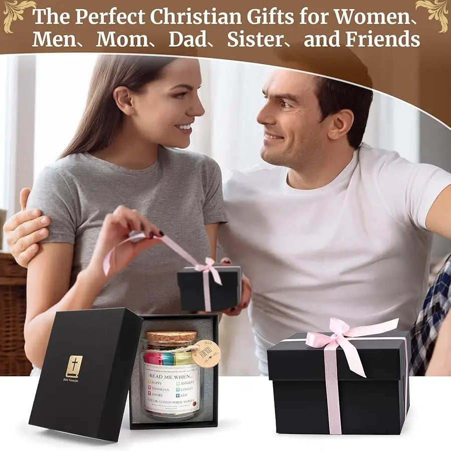 (GIFTING OFFER) Handmade 90 Day Bible Verses Jar (FREE CHRISTIAN GIFT BOX)