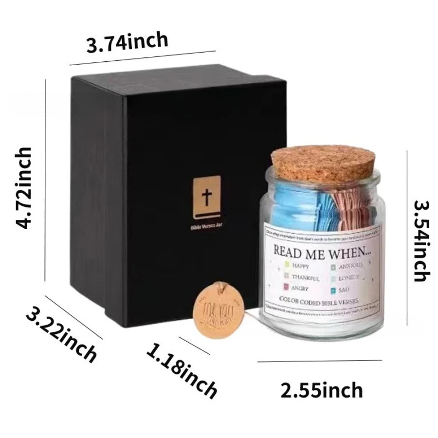 (GIFTING OFFER) Handmade 90 Day Bible Verses Jar (FREE CHRISTIAN GIFT BOX)
