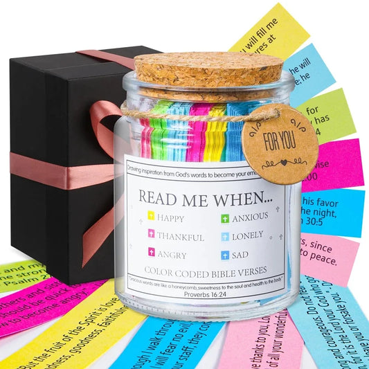 (GIFTING OFFER) Handmade 90 Day Bible Verses Jar (FREE CHRISTIAN GIFT BOX)